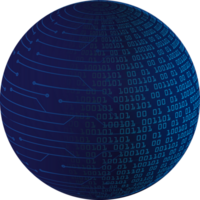 Blue technology globe crop-out png