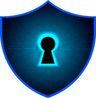 Modern Blue Shield with Lock Crop-out png