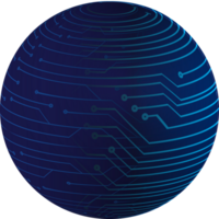 globo de tecnologia azul crop-out png