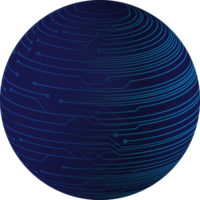 globo de tecnologia azul crop-out png