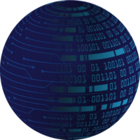 Blue technology globe crop-out png