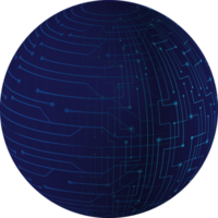 Blue technology globe crop-out png