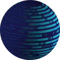 globo de tecnologia azul crop-out png