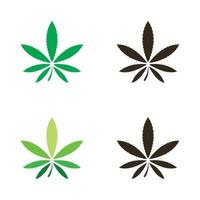 logotipo de cannabis y diseño de vector de icono de hoja de marihuana