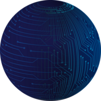 Blue technology globe crop-out png