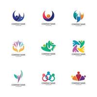 Abstract people logo design.fun people,healthy people,sport,community people symbol vector illustration