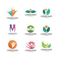 Abstract people logo design.fun people,healthy people,sport,community people symbol vector illustration