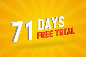 Free offer 71 Days free Trial 3D text stock vector