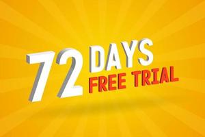 Free offer 72 Days free Trial 3D text stock vector