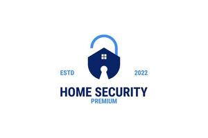 Home with clock icon for security logo design vector template illustration