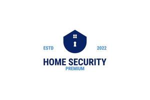 Home with clock icon for security logo design vector template illustration