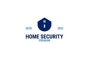 Home with clock icon for security logo design vector template illustration