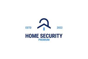 Home with clock icon for security logo design vector template illustration