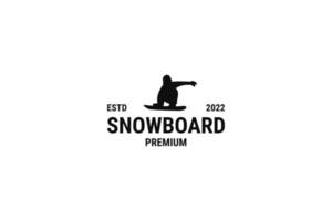 ilustración de plantilla de vector de diseño de logotipo de snowboard plano