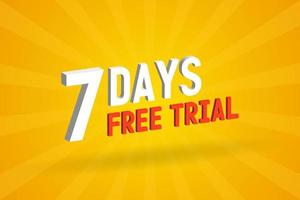 Free offer 7 Days free Trial 3D text stock vector