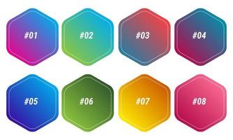 Vector set of bright and colorful gradient promo labels. Best Price, Premium Quality, Best Choice, Best Seller, Best Price, Highest Quality Guarantee. Eps10 Vector