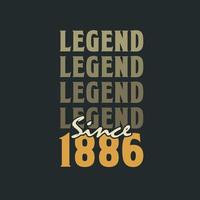 Legend Since 1886,  Vintage 1886 birthday celebration design vector