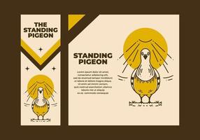 Vintage art illustration of a standing pigeon vector