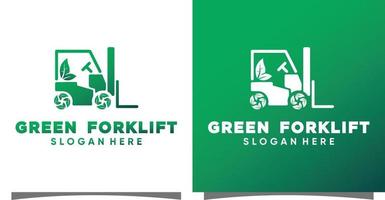 Forklift logo with creative modern syle Premium Vector