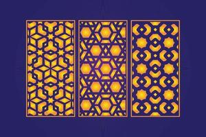 Decorative Die Cut Floral islamic Abstract Pattern Laser Cut Panels Template Gold vector