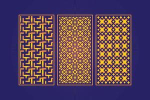 Decorative Die Cut Floral islamic Abstract Pattern Laser Cut Panels Template Gold vector