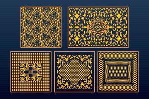 Decorative Laser Cut Set Abstract Geometric Gold Template vector