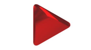 botão de jogo de sinal de triângulo 3d png com fundo transparente
