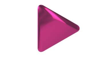 3d triangle sign Play button PNG with Transparent Background