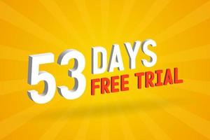 oferta gratuita 53 días de prueba gratuita texto 3d stock vector