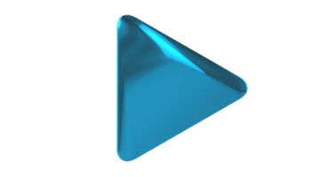 Botón de reproducción de signo de triángulo 3d png con fondo transparente