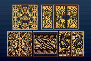 Decorative Laser Cut Set Abstract Geometric Gold Template vector