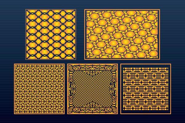 Decorative Laser Cut Set Abstract Geometric Gold Template