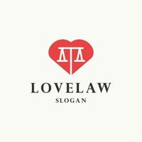 Love law logo icon design template vector