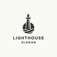Light house logo icon flat design template vector