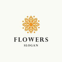 Flower logo icon flat design template vector