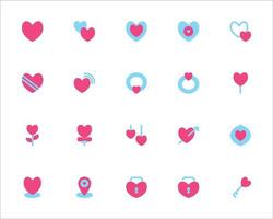 Valentine Heart Icon Solid Style vector