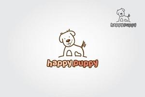 Happy Puppy Vector Logo Template. This logo vector for your all business. Stylish, cute, modern, and simple logo design can be used for many kind of project, business, community, pet shop, etc.