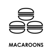 icono de macarrones. diseño de estilo premium de la colección de cafetería. para diseño web, aplicaciones, software, uso de impresión. ilustración vectorial aislada en un fondo blanco vector