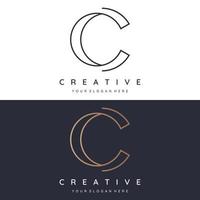 Creative design abstract template element initial letter C monogram or modern geometry. Elegant, minimalist and modern letter C. Logo for business, business and company cards. vector