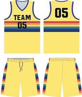 Diseño de uniformes de baloncesto. uniforme completo de baloncesto vista frontal y trasera, vector uniforme de baloncesto