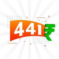 441 Rupee symbol bold text vector image. 441 Indian Rupee currency sign vector illustration