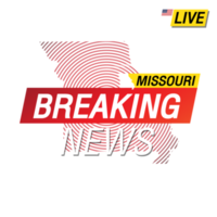Breaking news. United states of America  Missouri and map on image illustration. png