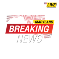 Breaking news. United states of America Maryland and map on image illustration. png