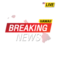 Breaking news. United states of America Hawaii and map on  image illustration. png