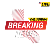 Breaking news. United states of America California and map on  image illustration. png