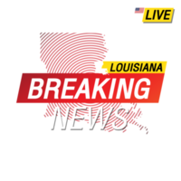 Breaking news. United states of America Louisiana and map image illustration. png