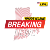 Breaking news. United states of America  Rhode Island and map on  image illustration. png
