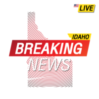 Breaking news. United states of America  Idaho and map on image illustration. png