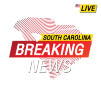 Breaking news. United states of America  South Carolina and map on image illustration. png