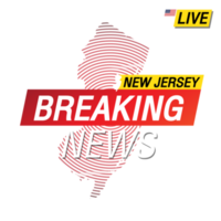 Breaking news. United states of America  New Jersey and map on image illustration. png